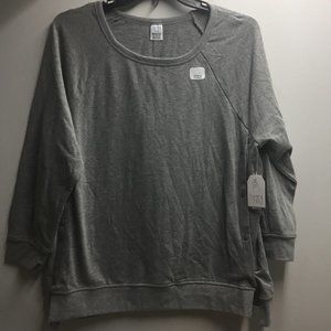 Time and Tru Women's SZ XL 16-18 Maternity Side Snap Sweatshirt Gray NEW